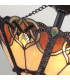 Cambridge 2 Light Semi Flush Ceiling Light Vintage Bronze Tiffany Glass E27-3