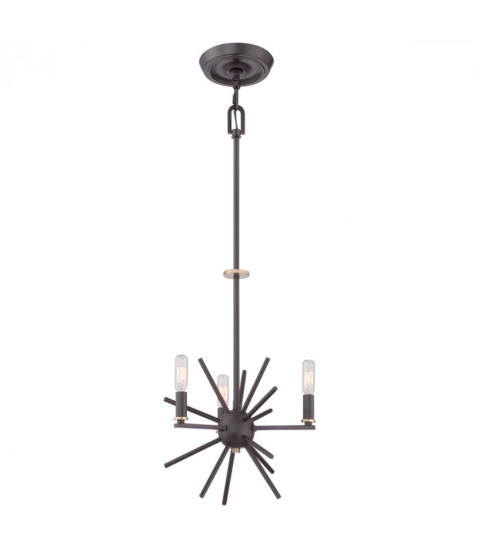 Carnegie 3 Light Ceiling Pendant Western Bronze Finish E14-1