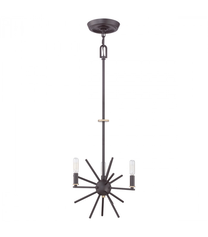 Carnegie 3 Light Ceiling Pendant Western Bronze Finish E14-2