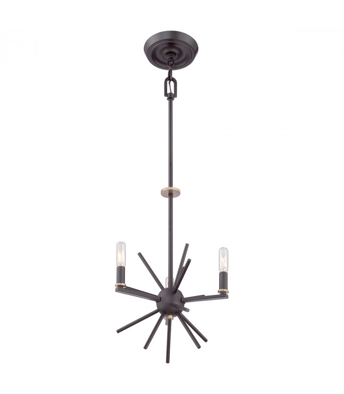 Carnegie 3 Light Ceiling Pendant Western Bronze Finish E14-3