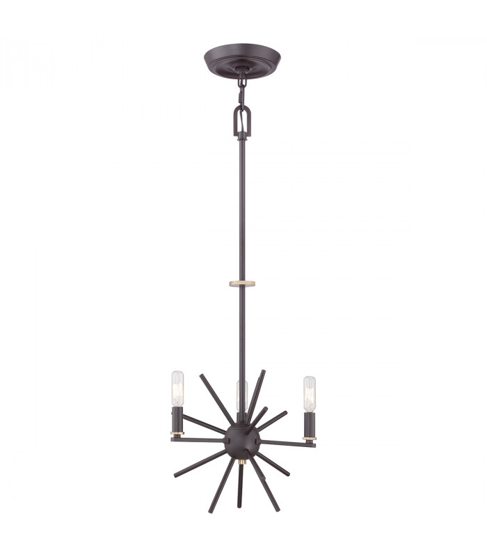 Carnegie 3 Light Ceiling Pendant Western Bronze Finish E14-4