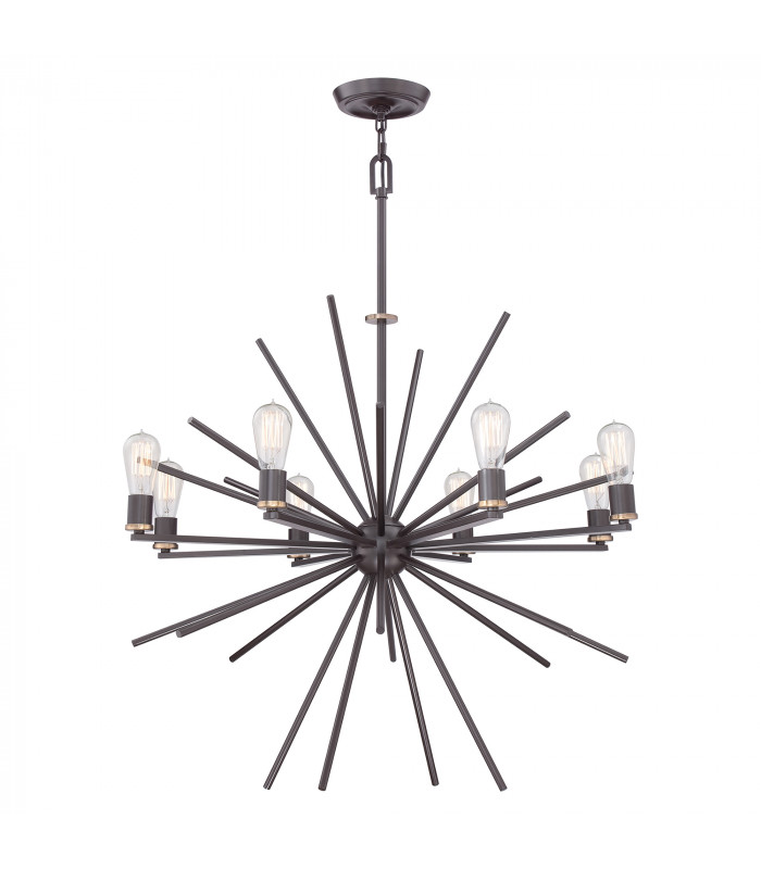 Carnegie 8 Light Ceiling Pendant Western Bronze Finish E27