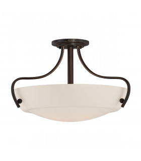 Chantilly 3 Light Semi Flush Ceiling Light Palladian Bronze E27-1