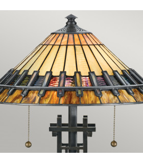 Chastain 2 Light Tiffany Desk Lamp Vintage Bronze E27-2