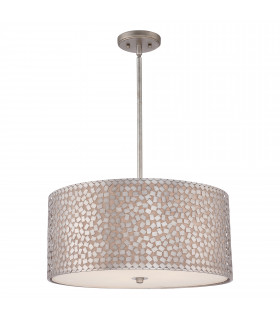 Confetti 4 Light  Large Round Ceiling Pendant Old Silver E27