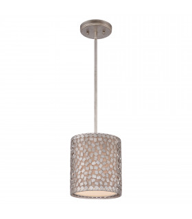 Confetti 1 Light Ceiling Mini Round Pendant Old Silver E27-1