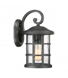 Crusade Outdoor 1 Light Medium Wall Lantern Earth Black IP44 E27-1