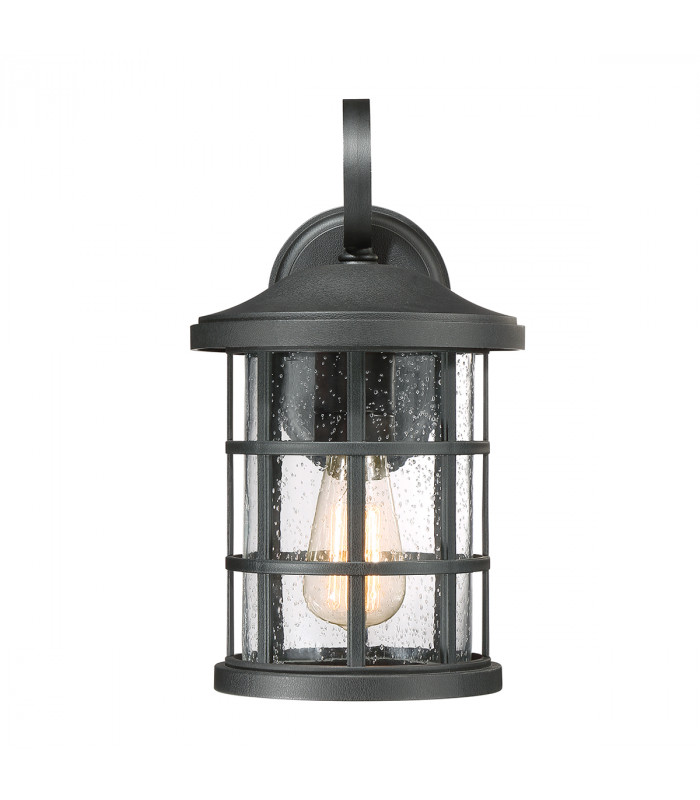 Crusade Outdoor 1 Light Medium Wall Lantern Earth Black IP44 E27-3
