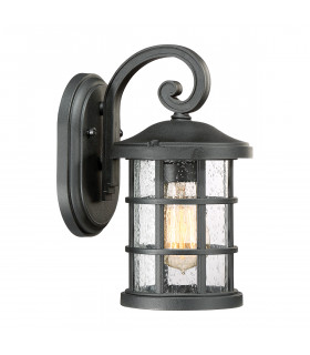 Crusade Outdoor 1 Light Small Wall Lantern Earth Black IP44 E27-1
