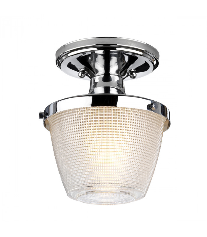Dublin 1 Light Semi-Flush Mount Polished Chrome IP44 E27-1