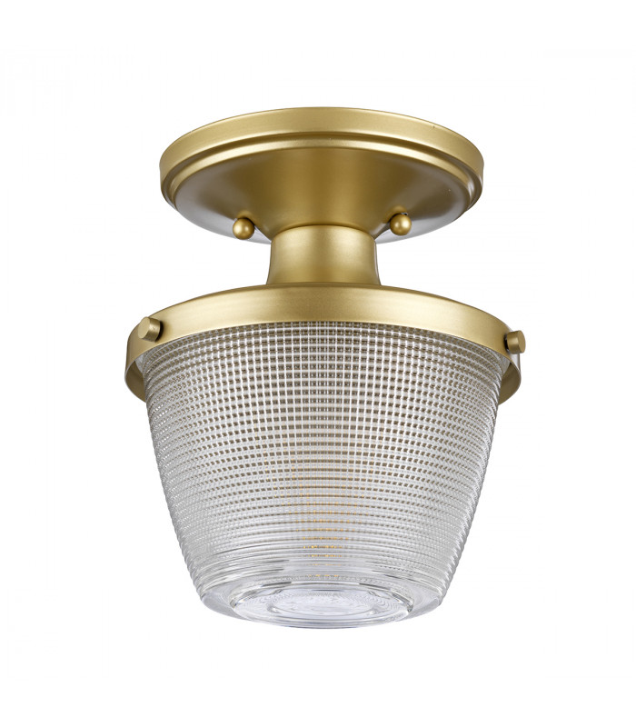 Dublin 1 Light Semi-Flush Mount Painted Natural Brass IP44 E27-2