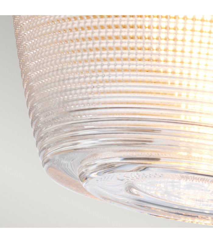 Dublin 1 Light Semi-Flush Mount Painted Natural Brass IP44 E27-5