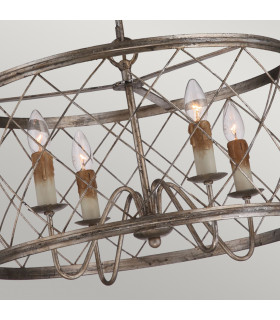 Dury 4 Light Cage Ceiling Pendant Century Silver Leaf E14-2