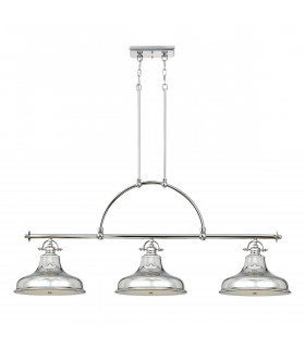 Emery 3 Light Pendant Bar Chandelier Light Silver E27-1