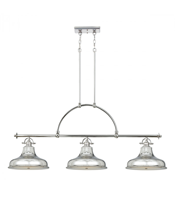 Emery 3 Light Pendant Bar Chandelier Light Silver E27-1