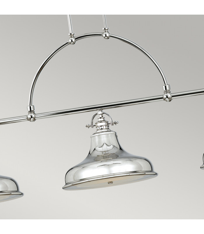 Emery 3 Light Pendant Bar Chandelier Light Silver E27-3