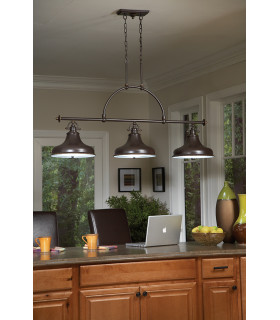 Emery 3 Light Pendant Bar Chandelier Light Palladian Bronze E27-2