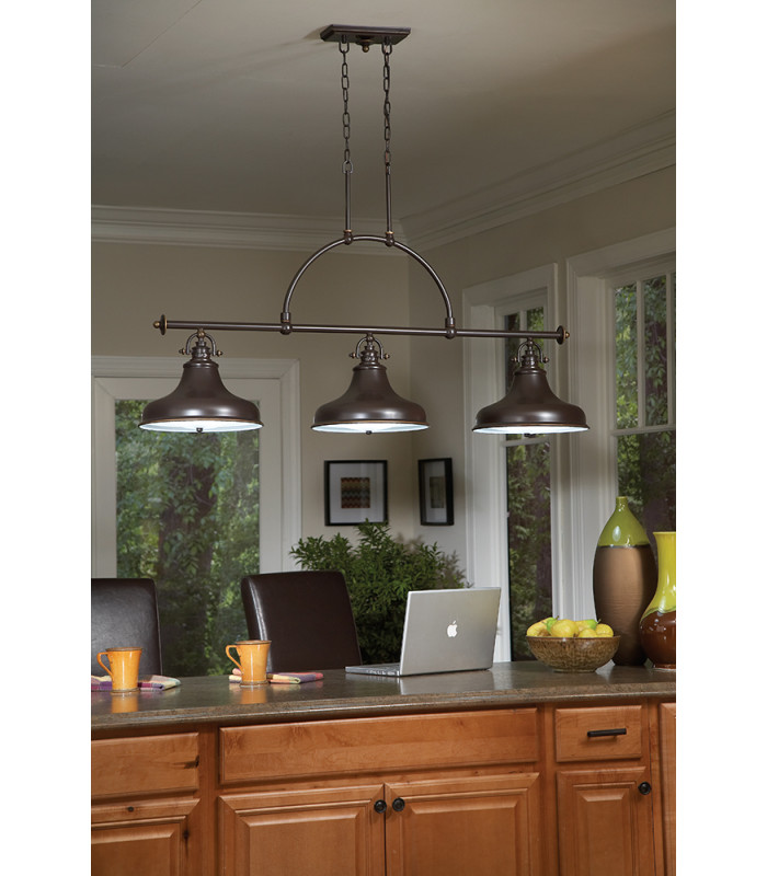 Emery 3 Light Pendant Bar Chandelier Light Palladian Bronze E27-2