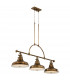 Emery 3 Light Pendant Bar Chandelier Light Weathered Brass E27-3