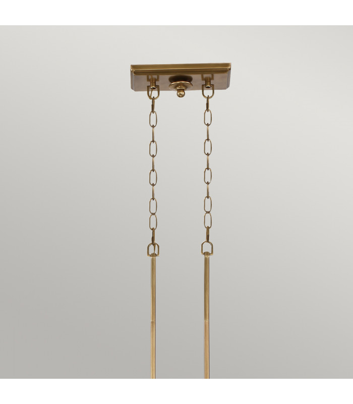 Emery 3 Light Pendant Bar Chandelier Light Weathered Brass E27-6