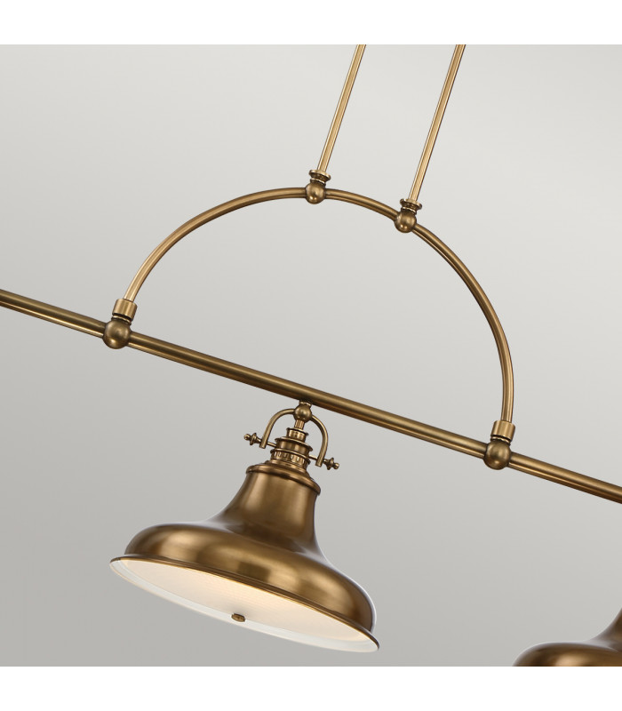 Emery 3 Light Pendant Bar Chandelier Light Weathered Brass E27-7