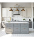 Emery 3 Light Pendant Bar Chandelier Light Weathered Brass E27-8