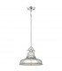Emery 1 Light Dome Ceiling Pendant Silver E27-1
