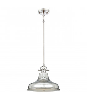 Emery 1 Light Dome Ceiling Pendant Silver E27-1