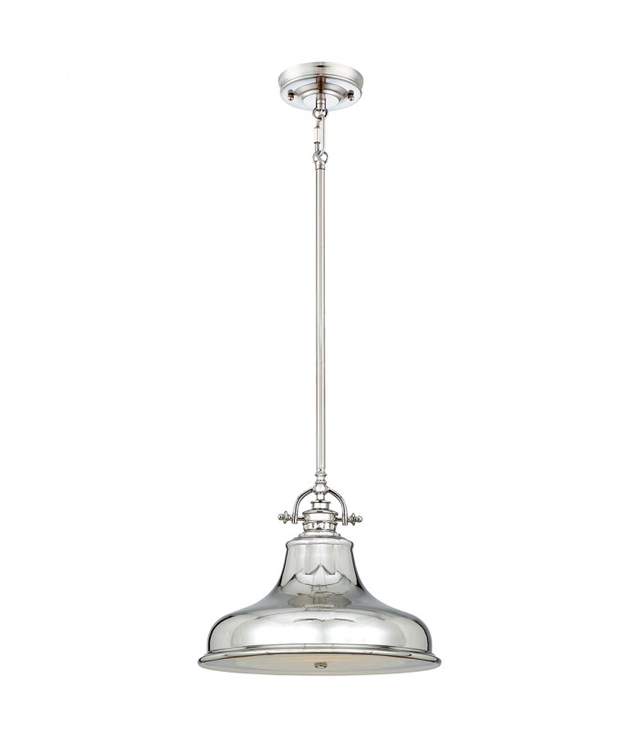Emery 1 Light Dome Ceiling Pendant Silver E27-1