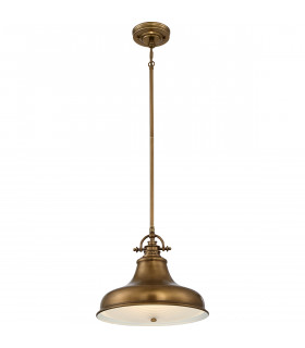 Emery 1 Light Dome Ceiling Pendant Weathered brass E27-1