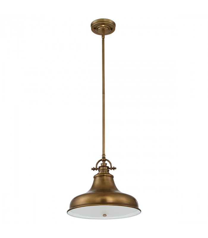 Emery 1 Light Dome Ceiling Pendant Weathered brass E27-3