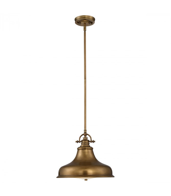 Emery 1 Light Dome Ceiling Pendant Weathered brass E27-4