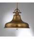 Emery 1 Light Dome Ceiling Pendant Weathered brass E27-5