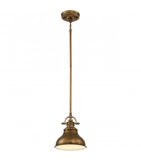 Emery 1 Light Dome Ceiling Mini Pendant Weathered brass E27-1