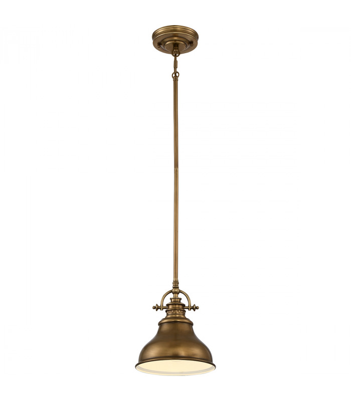 Emery 1 Light Dome Ceiling Mini Pendant Weathered brass E27-1