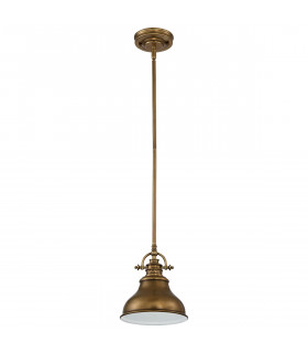 Emery 1 Light Dome Ceiling Mini Pendant Weathered brass E27-2