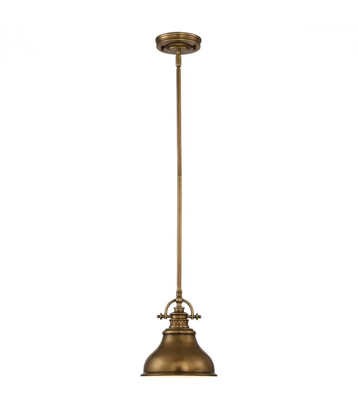 Emery 1 Light Dome Ceiling Mini Pendant Weathered brass E27-3