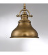 Emery 1 Light Dome Ceiling Mini Pendant Weathered brass E27-4