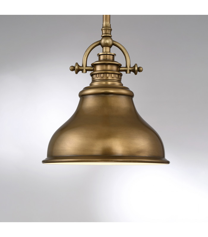 Emery 1 Light Dome Ceiling Mini Pendant Weathered brass E27-4