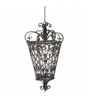 Fort Quinn 8 Light Ceiling Pendant Black E14