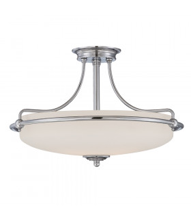 Griffin 4 Light Semi Flush Ceiling Light Antique Nickel E27-1