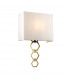 Ria Medium 1 Light Wall Light Aged Brass Ivory Faux Silk Shade-1
