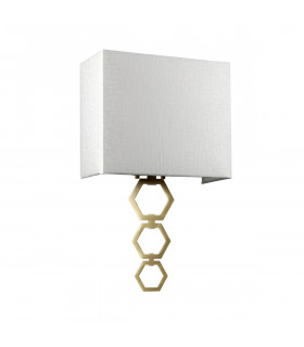 Ria Medium 1 Light Wall Light Aged Brass Ivory Faux Silk Shade-2