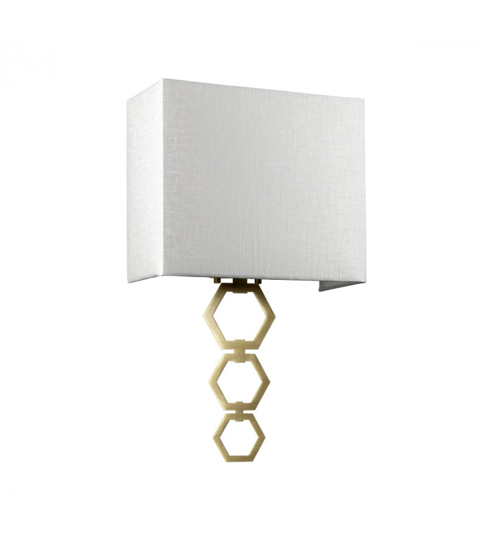 Ria Medium 1 Light Wall Light Aged Brass Ivory Faux Silk Shade-2