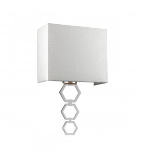 Ria Medium 1 Light Wall Light Polished Chrome Ivory Faux Silk Shade-2