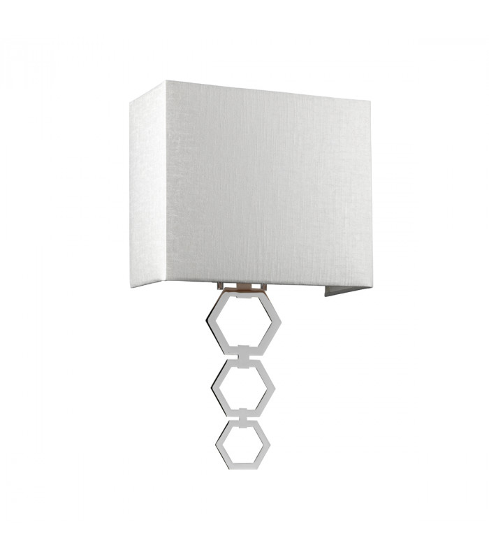 Ria Medium 1 Light Wall Light Polished Chrome Ivory Faux Silk Shade-2
