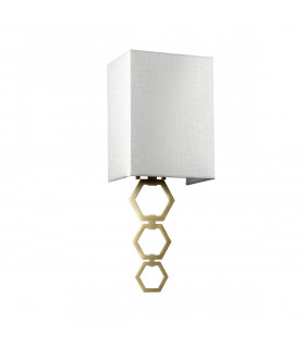 Ria Small 1 Light Wall Light Aged Brass Ivory Faux Silk Shade-2