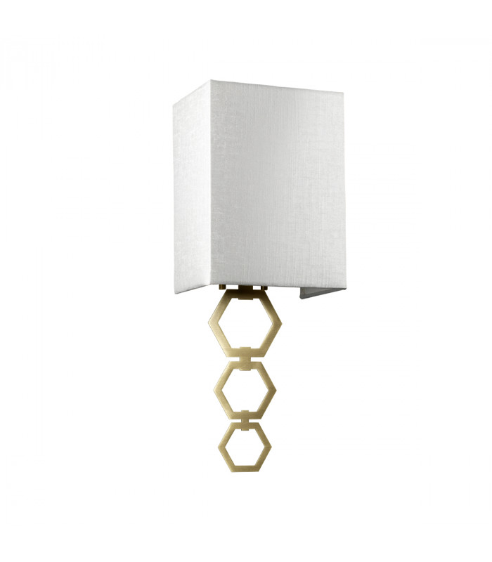 Ria Small 1 Light Wall Light Aged Brass Ivory Faux Silk Shade-2
