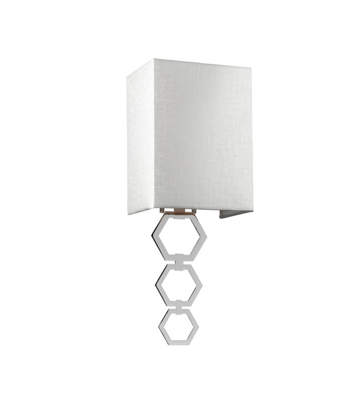 Ria Small 1 Light Wall Light Polished Chrome Ivory Faux Silk Shade-2