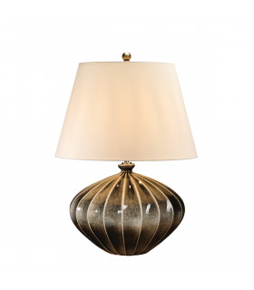 Rib Pumpkin 1 Light Table Lamp - Brown Black Finish E27-1